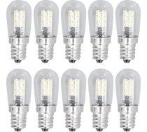 LED spuldzīte 10 gabali E12 mazās spuldzītes ar acu aizsardzību 500 lm 1,5 W silti balta 220 V ar nerūsējošo tēraudu un stiklu lustrai Griestu lampa Sienas lampa