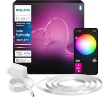 Philips Hue Indoor 3 m Smart LED Solo Lightstrip pamatkomplekts, 1 iepakojums, netiešais apgaismojums, kontrolējams ar Hue lietotni, LED lente darbojas ar Alexa, Google Assistant un Apple HomeKit