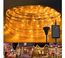 20 m 480 LED gaismas diodes, 20 m 480 LED gaismas caurule ārā Ūdensizturīga LED caurule ar taimeri un 8 režīmi Gaismas caurule āra iekštelpām, kāzu svinībām, Ziemassvētku dekoratīvajam apgaismojumam (dzeltena)