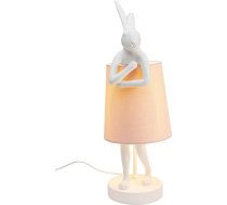 Kare Animal Rabbit Design galda lampa, rozā/balta, 50 x 17 x 20 cm, galda lampa, trušu gaisma, nakts lampa, dzīvnieku motīvs, galda lampa, spuldze nav iekļauta, dzīvojamā istaba