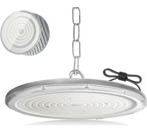 LED UFO industriālā lampa, 400 W īpaši spilgts iekštelpu prožektors UFO LED darbnīcas lampa, 6500 K vēsā baltā krāsā IP65 ūdensnecaurlaidīga augsta līkuma gaismas lustra rūpnīcām, garāžām, noliktavām