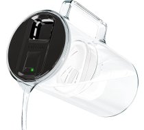 Wessper ūdens filtra krūze ar LED displeju, 3 L, stikla ūdens krūze ar aktivētās ogles filtru, ūdens krūze ar ūdens filtra kārtridžiem dzeramajam ūdenim, bez BPA, melnā krāsā