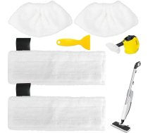 Mikrošķiedras drānu komplekts ar 4 tvaika tvaika tīrītāju piederumiem Karcher Easyfix SC1 SC2 SC3 SC4 SC5 sērijas Kärcher tvaika tīrītāju drānām (2 grīdas sprauslas + 2 rokas sprauslas + 1 tīrīšanas lāpsta)