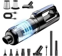 Rokas putekļsūcējs, 2-in-1 akumulatora putekļsūcējs un gaisa pūtējs, bezvadu 18000Pa ar LED apgaismojumu, 130 W motors, 7800 mAh uzlādējams akumulators, USB-C ātrā uzlāde, automašīnai, dīvānam, mājdzīvnieku matiem