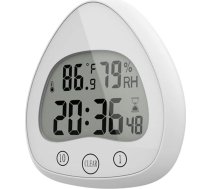 Lancoon Vannas istabas digitālais sienas pulkstenis Nē duša Virtuves taimeris Super ūdensizturīgs pret miglu Putekļizturīgs ar piesūcekņa turētāju Temperatūra Mitrums Indukcija (balta)