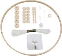 Uposao DIY DIY koka mobilā rāmja vēja zvana zvana gultas zvana komplekts, dabisko amatniecības koka pērļu vēja zvana zvana zvana bērnu mobilo zvanu komplekts, roku darbs rotaļlietu istaba, mājas dekoru dāvana