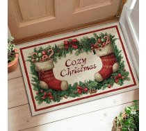 Ziemassvētku zeķes paklājs Ziemassvētku svētku konfektes Candy Cane Egles zars Ziemassvētku modelis Neslīdoša pamatne iekštelpās Bez izšļakstīšanas Vannas istabas durvju ieeja Naktsvieta