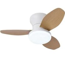 BEL AIR HOME Taurus griestu ventilators ar līdzstrāvas motoru un LED apgaismojumu, 24 W, 6 gaisa ātrumi un 3 gaismas temperatūras, tālvadības pults komplektā (vidēji balta, koks)
