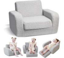 KidBloom 3-in-1 Children's Sofa with Sleep Function, Plush Children's Sofa Foldable, Ergonomic Children's Chair from 1 2 3 Years
