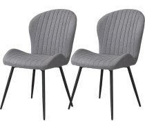 Dining Room Chairs, Set of 2, Kitchen Chairs, Dining Room Living Room, Ergonomic Armrest Chair, Upholstered Chair, Metal Legs, for Dining Room, Living Room, Bedroom, Dark Grey