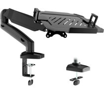 PUTORSEN Monitor Arm with Laptop Shelf for 17 to 32 Inch LCD LED Screen & up to 17 Inch Notebook, Fully Adjustable Monitor Laptop Holder Desk, 2 Mounting Options