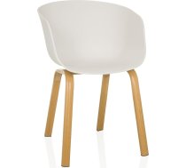 Oslo W Scandinavian Design Ergonomic Plastic Seat Shell Steel Legs in Wood Effect Chair for Living Room, Dining Room and Office