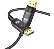 8K optiskās šķiedras DisplayPort kabelis 1.4 60Ft / 65Ft, Ultra HD 4K @ 144Hz, 8K @ 60Hz HBR3, ātrdarbīgs 32.4Gbps, plāns un elastīgs, garš vara DP Display Port 1.4 1.2 kabelis