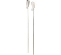 Carlo Milano dārza lāpas: nerūsējošā tērauda dārza lāpas Amor, 2 gab. komplekts, nerūsējošas, 280 ml, 110 cm (dārza lāpas, dārza ballītes lāpas, dārza ballītes)