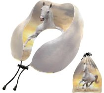 Ceļojuma spilvens White Horse Memory Foam kakla spilvens Atbalsta spilvens Kakla spilvens