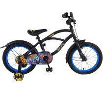 .Batman Boy Bike 16 collu priekšējais bremzes uz stūres un aizmugurējais bremzes pedālis Noņemami palīgratiņi Melna 95% samontēta