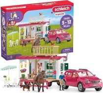 SCHLEICH „Horse Club“ kempinga ceļojums ar dzīvojamo piekabi 72205 – spēļu komplekts, kurā ietilpst dzīvojamā piekabe, SUV, 2 figūriņas, zirgs un suns, zirga piederumi; rotaļlieta bērniem no 5 gadu vecuma; 113 detaļas; ekskluzīvi pieeja