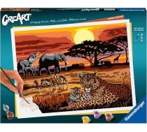 Ravensburger CreArt 23548 „Savannas ainava“ – gleznošana pēc numuriem pieaugušajiem, gleznošanas komplekts ar otu un akrila krāsām, dāvana sievietēm un vīriešiem, gleznošana pieaugušajiem