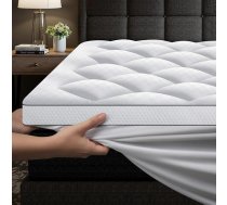 Matrača pārvalks ar atmiņas putu daļiņām, 160 x 200 cm, 1000 g/m², īpaši mīksts matrača pārvalks ar 4 neslīdošām stūru plāksnītēm, Premium matrača pārvalks, hipoalerģisks, mazgājams veļas mašīnā, mikrošķiedra