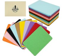 100 lapas krāsainas ATC kartītes - 300 gsm bieza papīra kartītes, 2,5" x 3,5", 10 krāsas, abpusējas tukšas kartītes albumiem, žurnāliem, rokdarbiem, dāvanu birkām un