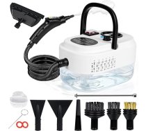 2500 W tvaika tīrītājs ar 6 līmeņu regulēšanu - 105°C augstas temperatūras tvaiks, 4,5 bāru spiediens, 1200 ml ūdens tvertne un 15 sek. ātra sildīšana - daudzfunkcionāla uzgalis mājsaimniecībai, automašīnai un polsterējumam