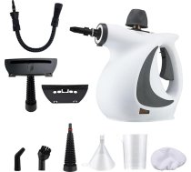 Rokas tvaika tīrītājs ar 9 piederumiem, tvaika tīrītājs 1050 W, 350 ml ūdens tvertne, 3 bāru tvaika spiediens, tvaika tīrītājs logiem, virtuvei, grīdām, virtuves mēbelēm