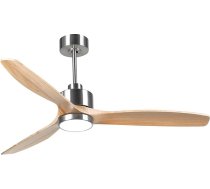 132 cm moderns koka griestu ventilators ar apgaismojumu, tālvadības pulti, klusu pārslēdzamu līdzstrāvas motoru guļamistabai, viesistabai un garāžai, dabīgs koks