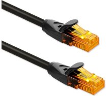 Utp savienojuma kabelis | cat.6 | 2 x rj-45 | ātrgaitas 1gb/s | zeltīti kontakti | 10m | melns