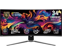Monitors mpg 341cqpx qd-oled 34 collu/led/uwqhd/curved/240hz/ melns