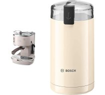 De'Longhi Icona Vintage Espresso automāts ar filtru ECOV311.BG - ar profesionālu piena putu sprauslu, 15 bāru, 1,4 l, bēšs & Bosch Hausgeräte TSM6A017C kafijas dzirnaviņas, plastmasas, krēms