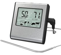 Gaļas termometrs digitālais 300°C, LCD termometrs ar zondi no nerūsējošā tērauda, 7 iepriekš iestatītas temperatūras un taimeris, cepšanas termometrs cepeškrāsnij, grilam, kūpinātājam, bārbekjū un virtuves ēdienu gatavošanai.