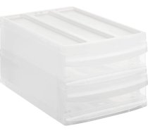 Rotho 1145096096 Atvilktņu kaste Systemix - plastmasas (PP) - 2 atvilktnes, glabāšanas kaste rakstāmgaldam, glabāšanas plaukts, izmērs M Duo, apm. 39,5 x 25,5 x 20,3 cm (LxBxH), caurspīdīga dokumentu sistēma