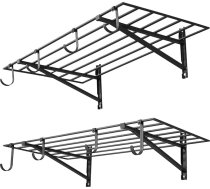 VEVOR 2 garāžas plauktu komplekts 1219 x 615 x 305 mm Instrumentu glabāšana 118 kg uz vienu slāni Instrumentu turētājs Sienas ar āķiem 1219 x 615 mm Plauktu vietas glabāšanas plaukti Metāla plaukts Instrumentu organizators Sienas plaukti