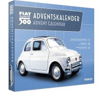FRANZIS 67168 Fiat 500 Adventa kalendārs, metāla modelis, mērogs 1:38, iekļauts skaņas modulis un 52 lappušu pavadījumu grāmata