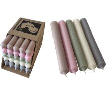 Kerzenfarm Hahn Taper Candles Colourful - 25 sveces - augstākās kvalitātes, ražotas Vācijā - 22 mm diametrs, 18 cm garums, krāsotas caur krāsām - galda sveces, pasteļtoņos - galda sveču komplekts 1