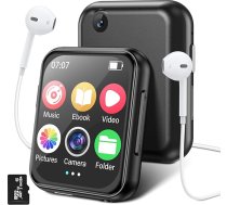 64 GB MP3 atskaņotājs Bluetooth 5.4 ar kameru, OGVDOE Mini dizains HiFi skaņa, portatīvais Walkman mūzikas atskaņotājs ar skaļruni, FM radio, e-grāmatu utt. Ideāli piemērots sporta MP3 atskaņotājiem (melns)