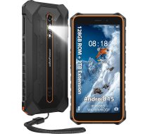 Ulefone RugKing 2 Pro izturīgs tālrunis, 128GB/2TB TF, uzlāde ar doku, Android 15 viedtālruņi, 13,8 cm izturīgs ekrāns, IP68 ūdensnecaurlaidīgs āra 4G SIM kartes, bez SIM kartes, NFC, oranžs