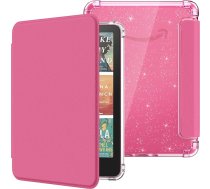 MoKo Mīksts, mīksts, elastīgs, mirdzošs, viegls, īpaši caurspīdīgs 7 collu Kindle Paperwhite 2024 12th Gen un Kindle Colorsoft Signature Edition 2024 apvalks ar automātisku modināšanas/miega režīmu, purpursarkans