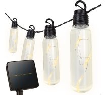AKTIVE Saules virtenes apgaismojums Āra 10 LED 50 gaismas Siltā gaisma 6 pēdas gaismas un 12 pēdas kabeļa Saules uzlāde ar zemes mietu IP44 Ūdensizturīgs ieslēgšanas/izslēgšanas poga un režīms Dārzs vai
