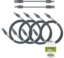 SOLARTRONICS Saules kabelis dubultā iepakojumā 4 x 15 m 4 mm² H1Z2Z2-K melns un melns saules kontaktdakša abās pusēs Pagarināšanas kabelis 4 mm² Ražots Vācijā Ar 0% PVN Saskaņā ar UStG 12. panta 3. punktu (4 x 15 m)