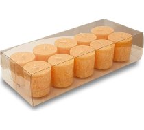 Dāvanu komplekts ar smaržīgām svecēm - sveču komplekts dāvanai | 10 stearīna vaska sveču komplekts - gaiši oranžā krāsā | Aroma sveces Ziemassvētkiem vai aromterapijai | (Mango Guave)