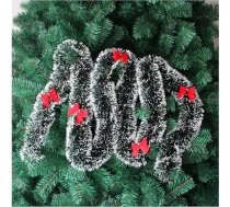 Zaļa Ziemassvētku virtene ar sarkaniem lokiem 5 x 2 m Sniegpārsliņas Egļu virtene Finieris Ziemassvētku eglīšu virtene Ziemas virtene Piekaramais Ziemassvētku vainags Logu sienu kamīnu dekorēšana
