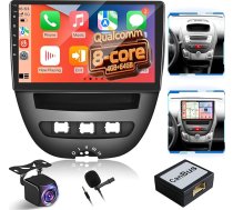 Qualcomm 8-Kern 4GB+64GB Android Autoradio für Toyota Aygo Peugeot 107 Citroen C1 2005-2014, 10,1 Zoll IPS Touchscreen, Kabelloses CarPlay & Android Auto, GPS, WiFi, DSP Hi-Res Audio
