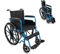 Mobiclinic, Marsella salokāms un viegls ratiņkrēsls, Eiropas zīmols, ātri noņemami riteņi ar pogas nospiešanu, izturīgs, sēdekļa platums 46 cm, nolokāmi kāju balsti, bremžu svira, riepas 24 collas