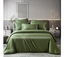 Luowei Bambusa gultasveļa 135 x 200 cm Tumši zaļa, atvēsinoša un elpojoša vasaras gultasveļas komplekts 100% bambusa Lyocell Soft Oeko-Tex sertificēta sega ar rāvējslēdzēju un 1 spilvendrāna 80 x 80 cm