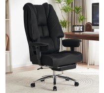 Augstas kravnesības biroja krēsls 180 kg - ergonomisks vadības krēsls XXL, 14 cm Pocket Spring Core (Sofa Comfort), rakstāmgalda krēsls ar augstu atzveltni, elpojošs jostas balsts, 57,5 cm sēdeklis (melns)