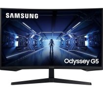 Samsung Odyssey G5 izliekts spēļu monitors C27G54TQBU, 27 collas, VA panelis, WQHD izšķirtspēja, AMD FreeSync Premium, 1 ms (MPRT) reakcijas laiks, 144 Hz atsvaidzināšanas frekvence - melns