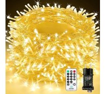 LED pasaku gaismas āra Power Operated 100 m 1000 LED pasaku gaismas Ziemassvētki ar tālvadības pulti taimeris atmiņas funkcija 8 režīmi ūdensizturīgs iekštelpu āra dārza pusei kāzu Ziemassvētku rotājumi