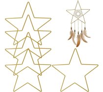 5 metāla gredzenu komplekts rokdarbiem, piecstaru zvaigzne, 20 cm, izturīgi dzelzs stieples gredzeni makramē sapņu ķērēja vainaga izgatavošanai, DIY rokdarbiem, Ziemassvētku rotājumiem un sienas dekorācijām