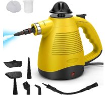 WingFly tvaika tīrītājs, rokas tvaika tīrītājs ar 8 piederumiem, 3,5 bar tvaika spiediens, 450 ml, 1050 W rokas tvaika tīrītājs visiem grīdas segumiem, virtuvei, vannas istabai, logiem, automašīnai, dīvānam, paklājam